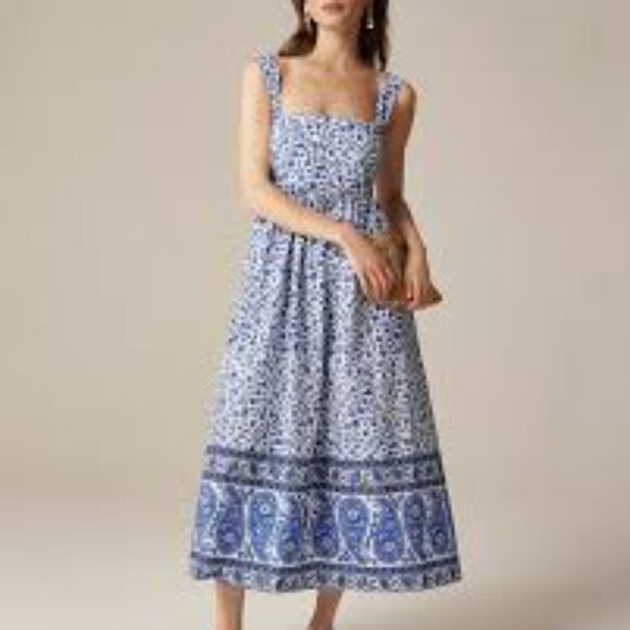 NWT J Crew Dress square neck banana block print 18T (18 Tall) - Picture 1 of 12